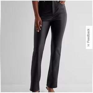 Express Black Straight‎ Leg Faux Leather Jeans
